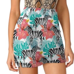 Black Zebra Stripes Skirt Woman Modern Animal Shiny Vintage Mini Skirts High-waist Print Street Style Casual Skirt Big Size 3XL