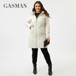 GASMAN 2023 New Women's spring Down jacket Autumn Women Coat Long parka Fashion women's jackets female Thin Cotton L-5XL 8327