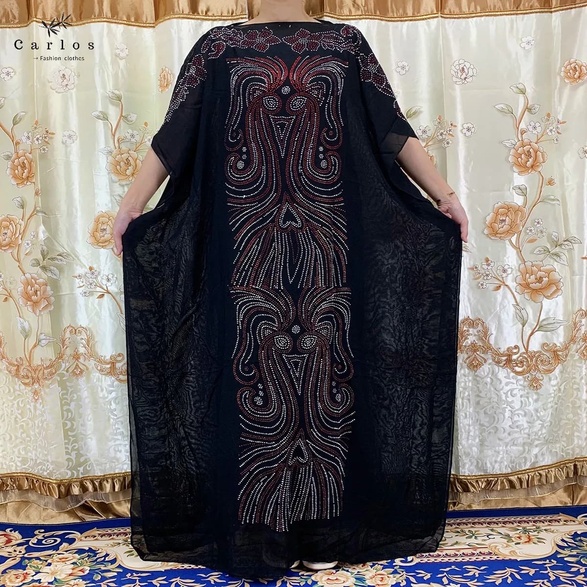 2025 New African Long Maxi Dress African Dresses For Women Plus Size Both Side Diamond Dress Robe Femme Clothes African Clothing