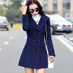 Autumn Winter Women Wool Jacket Medium Length Woolen Coats Slim Elegant Female Korean Outerwear 3XL