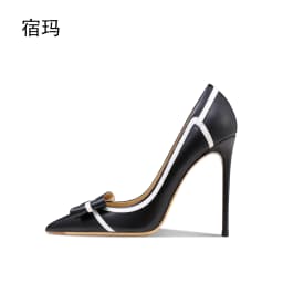 Women Pumps Black Slingbacks Women's 2026 Trend Butterfly-Knot High Heels Luxury Cinderella Pointed Toe Pumps Party Ladies Shoes