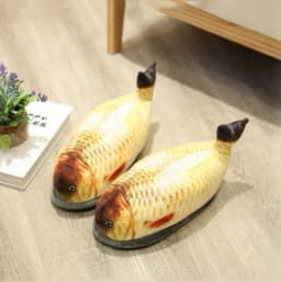 Winter Cotton Slippers For Men And Women Funny Simulation Fish Cotton Slippers Non-Slip Thick-Soled Home Plush Cotton Shoes