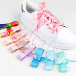 1Pair 2CM Width Flat Ribbon Shoe Laces Rubber Sneakers Silk Satin Shoelace Boot Women Beautiful Shoelaces for Kids 100/120/140Cm