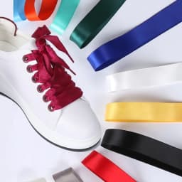 1Pair 2CM Width Flat Ribbon Shoe Laces Rubber Sneakers Silk Satin Shoelace Boot Women Beautiful Shoelaces for Kids 100/120/140Cm