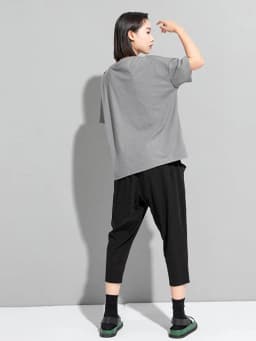 Amax LuluE 2024 British Summer Style Clothes Ladies Grey Punk Tshirts Women O-Neck Casual Tee Shirts Oversized Short Sleeve Tops