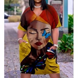 Fashion Native Midi Dresses Women Bohemian Party Evening Dress Women's Fashion African Dress Female Letter Sexy Sundress Slim