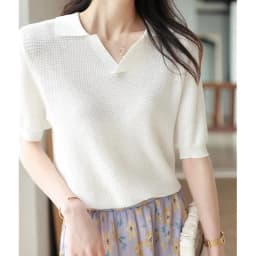 ice silk short sleeve knit cotton thread half sleeve POLO collar loose T-shirt women's summer wear thin temperament slimming top