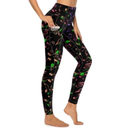Music Notes Yoga Pants Sexy Black and White Graphic Leggings High Waist Gym Leggins Women Kawaii Quick-Dry Sports Tights