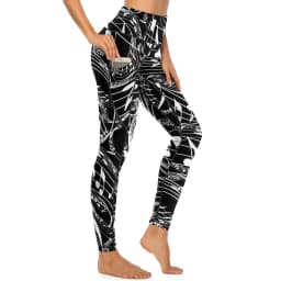 Music Notes Yoga Pants Sexy Black and White Graphic Leggings High Waist Gym Leggins Women Kawaii Quick-Dry Sports Tights