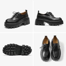 BeauToday Platform Shoes Women Genuine Cow Leather Round Cross Tied Closure Chunky Sole Ladies Casual Shoes Handmade 21894