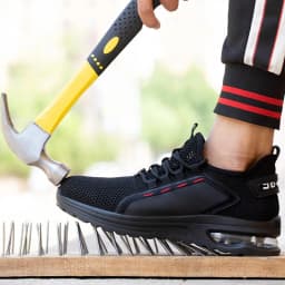 Breathable Men Work Safety Shoes Anti-smashing Steel Toe Cap Working Boots Construction Indestructible Work Sneakers Men Shoes