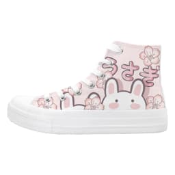 Amy and Michael Cute Girls Students Canvas Shoes Ladies Anime Cartoon Sneakers Hi Tops Casual Plimsolls Breathable Trainers