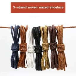 1 Pair Shoelce Casual Leather Shoelaces Waxed Round Shoe Laces Shoestring Boots Sport Shoes Cord Rope 60/90/120/150CM Accesories