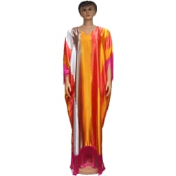 African women's loose skirt comfortable artificial silk fabric stitching tassel fashion quality