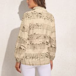 Music Blouse Note Pullover Vintage Beach Shirt Girl Printed Top Shirts