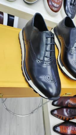 Casual Men's Leather Shoes Genuine Leather Comfortable Fashion Sneakers Handmade Sequin Casual Shoes Dating Banquet Men's Shoes