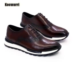 Casual Men's Leather Shoes Genuine Leather Comfortable Fashion Sneakers Handmade Sequin Casual Shoes Dating Banquet Men's Shoes