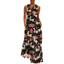 Horse Pack Dress Spring Cool Horses Love Street Style Bohemia Long Dresses Woman Pattern Vintage Maxi Dress 3XL 4XL 5XL