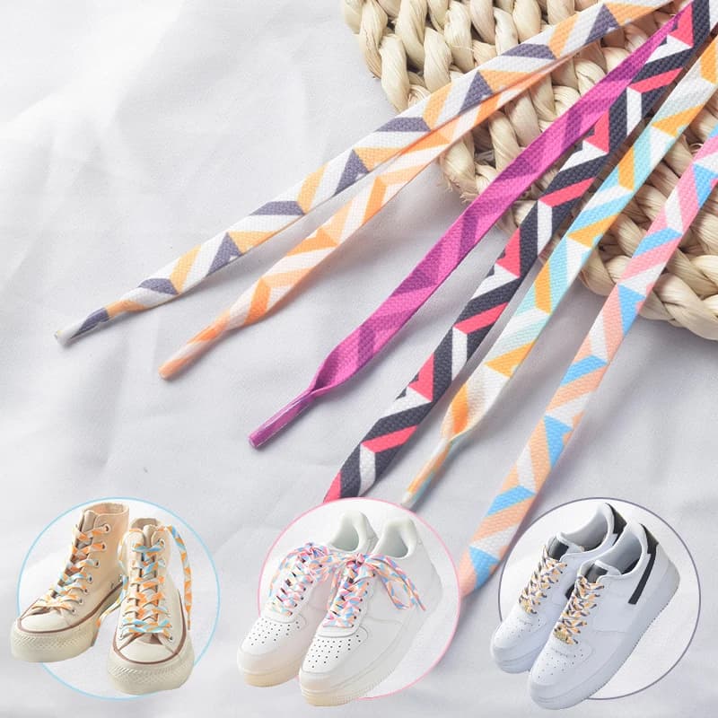 Ice Cream Colorful Shoe Laces for Tennis Flat Gradient Shoelaces for Sneakers Rainbow High Sports Shoelace Women Man Shoestrings