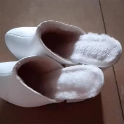 2024 New Summer Lady Mules Closed Toe Fashion 10 CM High Heel Slippers Woman Winter Fur Clogs Casual Sandals Black Shoes White