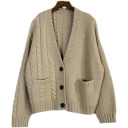 Autumn winter new fund pure cashmere cardigan female twist add thick sweater languid lazy wind loose sweater coat