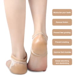 Gel Silicone Heel Protector Sleeve Cushion Heel Pads Support Feet Care Skin Repair Half-yard Socks for Foot Comfort