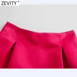 ZEVITY New Women High Street Pleats Design Bermuda Shorts Lady Zipper Fly Hot Shorts Chic Pantalone Cortos P1265