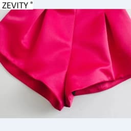 ZEVITY New Women High Street Pleats Design Bermuda Shorts Lady Zipper Fly Hot Shorts Chic Pantalone Cortos P1265