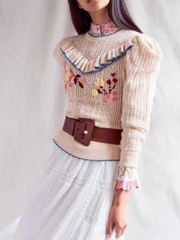 GypsyLady Knitted Vintage Boho Sweater Pullover Ruffles Applique Hollow Out Women Sweaters Autumn Casual Chic Ladies Jumpers Top