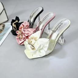 2026 New Style Designer Luxury Ladies Slippers Shoes Bag Set High Quality Women Pumps Chain Sandals Shoes Purse Set Black Heels
