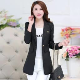 2026 New Spring Autumn Women Blazer Jacket Solid Single Button Mid Long Suit Slim Large Size Ladies Business Office Blazer Coat