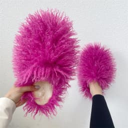 New Design Flat Bottom Fluffy Fuzzy Shoes Long Sheepskin Slide Women Faux Mongolian Fur Slippers y2k Winter Fashion Warm Shoes