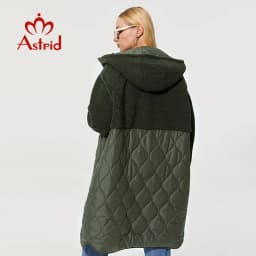 Astrid 2022 winter jacket Hooded long plus size parkas women's winter jackets faux Fur tops Fashion stitching coat women AM-7542