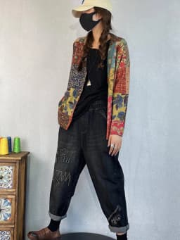 Amax luluE Winter Vintage Printed V-Neck Sweaters Womens Loose Leisure Cardigans Gothic Females Harajuku Pocket Floral Clothing