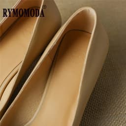 Pumps Shoes Women Mid Heel 2026 Fashion Sexy Spring Sheepskin Pointed Toe Thin Heel Office Party Black Handmade Shoe Big Size 42