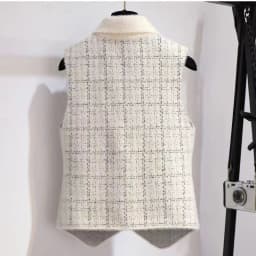 New Plaid Imitation Mink Vest Coats Women Slim Vintage Sleeveless Sweater Crop Tops Spring Fall Chic Knitted Waistcoats Outwear