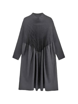 Amax luluE 2024 Winter Women Fashion Loose Knitted Turtleneck Casual Dresses Ladies Luxury Elegant Vintage Cotton Black Vestidos