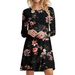 Tie Dye Gradient Print Dress Women Plant Flowers Long Sleeve Loose Dress Autumn Winter Casual Oversized Clothing Female Vestidos