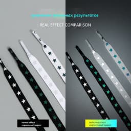 Flat Reflective Luminous Shoe Laces Glow In The Dark Fluorescence Shoelaces for Sneakers Five Star High-bright Shoelace 1 Pair