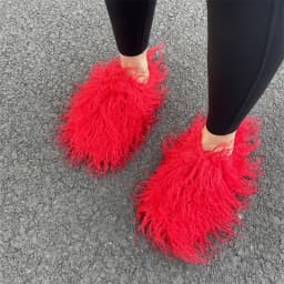 Women Summer Luxury Fluffy Faux Fur Slides Amazing Fur Sandals
