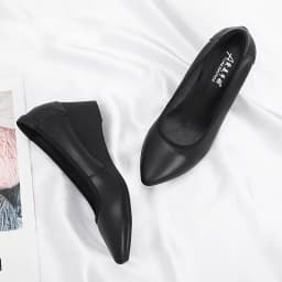 Women's High Heels 2024 Pointed Wedges Women's Shoes Black Leather Shoes OL Mary Jane Shoes Small Size Shoes Work Shoes Ladybugs