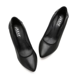 Women's High Heels 2024 Pointed Wedges Women's Shoes Black Leather Shoes OL Mary Jane Shoes Small Size Shoes Work Shoes Ladybugs