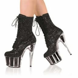 Brand Sexy Sequins Pumps 17CM Thin High Heels Ankle Boots Round Toe Pole Dance Nightclub Model Catwalk Platform Women's Shoes