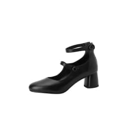 MKKHOU Fashion Pumps New High Quality Leather Retro Mary Jane Shoes Round Toe Chunky Heel High Heels Commuter Women Shoes