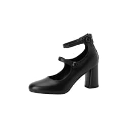 MKKHOU Fashion Pumps New High Quality Leather Retro Mary Jane Shoes Round Toe Chunky Heel High Heels Commuter Women Shoes