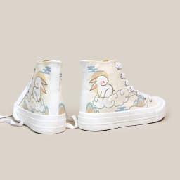 Amy and Michael 2012 Autumn Original Design High Top Hand Painted Lovely Bunny Canvas Shoes Girls Students Woman Vulcanize Shoes