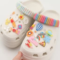 1PCS Luminous Shoe Charms Set for Clog Sandals Decoration DIY Shoe Charm Pins for Men Women Kids Letters Rainbow Food
