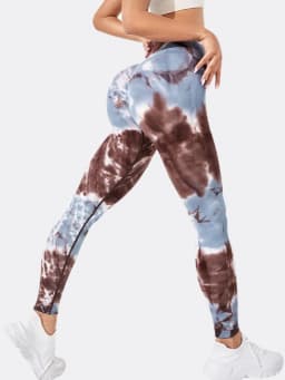 Fashionable Sexy High Waist Sports Leggings Printed Gym Tights Woman Running Pants Booty Lifting Leggings Tie Dye Push Up Leggi
