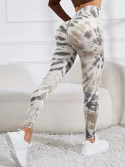 Fashionable Sexy High Waist Sports Leggings Printed Gym Tights Woman Running Pants Booty Lifting Leggings Tie Dye Push Up Leggi