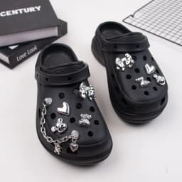 Fashion Shoe Charms Set Accessories for Sandals Clogs Shoe Buckle Butterfly Cartoon Bear Chain DIY Shoes Decorations Gifts